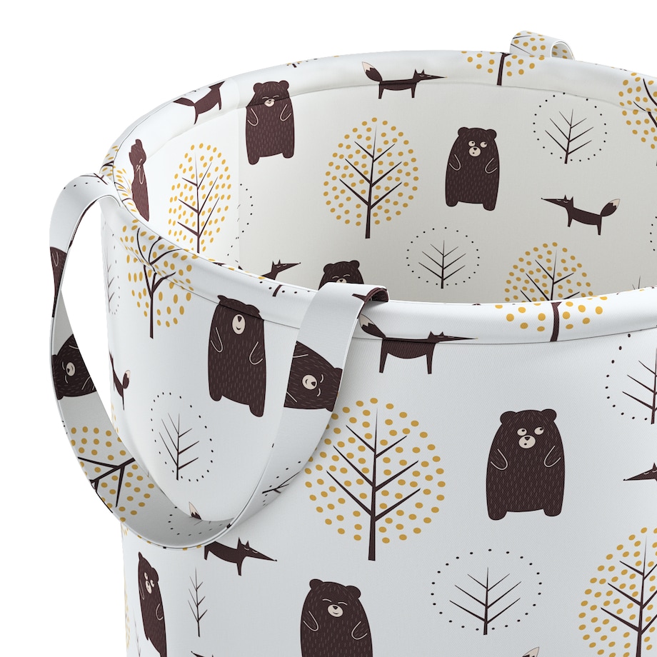 Kosz na zabawki Tobi, ecru-brązowy, 30x40cm, Magic Collection