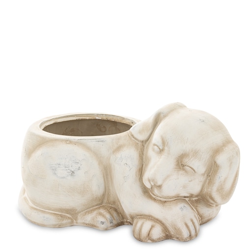 Osłonka ceramiczna 12x22x12,5 cm PIESEK mały szary