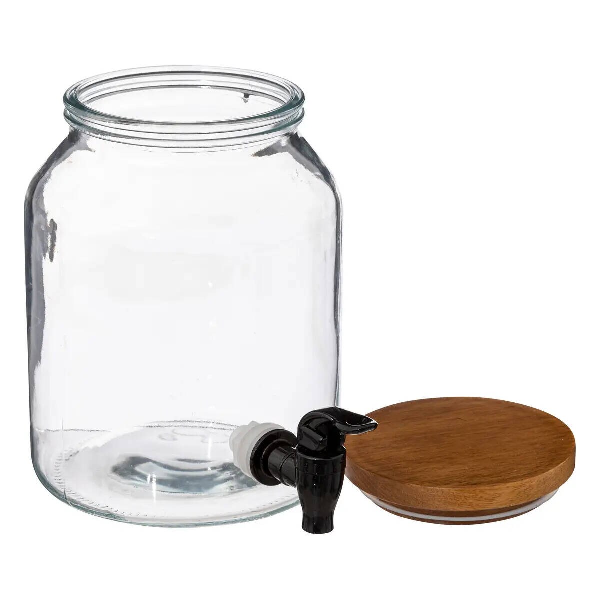 Słoik z kranikiem CAF, pokrywka z drewna mango, 3 l