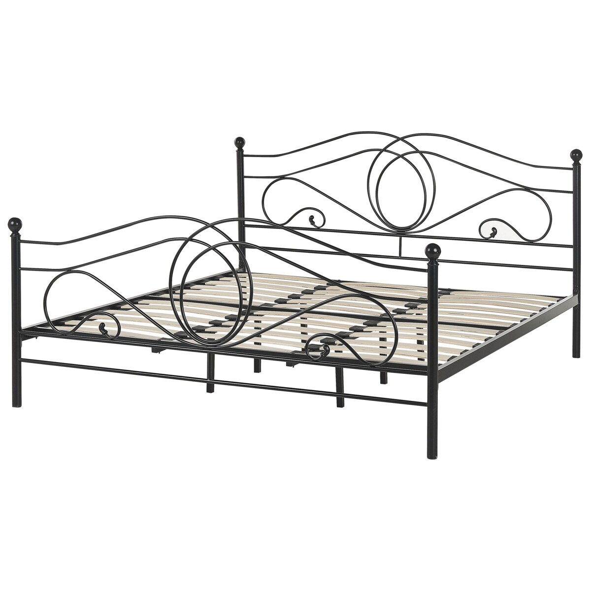 Łóżko metalowe 180 x 200 cm czarne LYRA