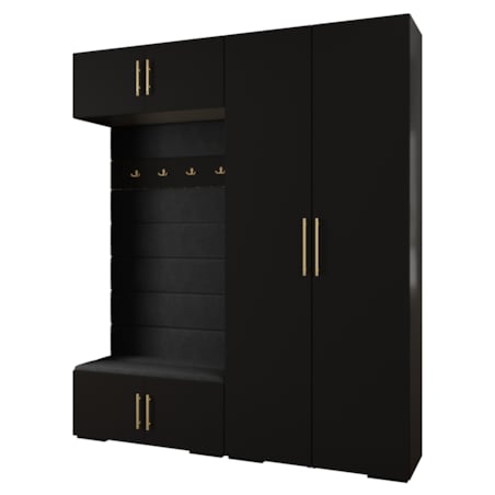 Garderoba do przedpokoju INOVA 3 Z18 czarny+złoty+manila18
