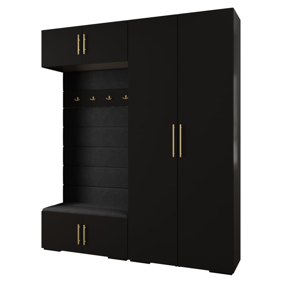 Garderoba do przedpokoju INOVA 3 Z18 czarny+złoty+manila18