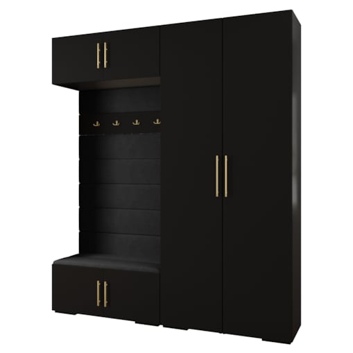 Garderoba do przedpokoju INOVA 3 Z18 czarny+złoty+manila18