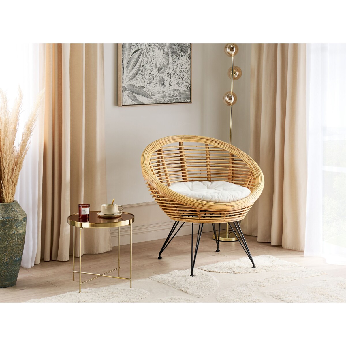 Krzesło rattanowe naturalne MARATEA