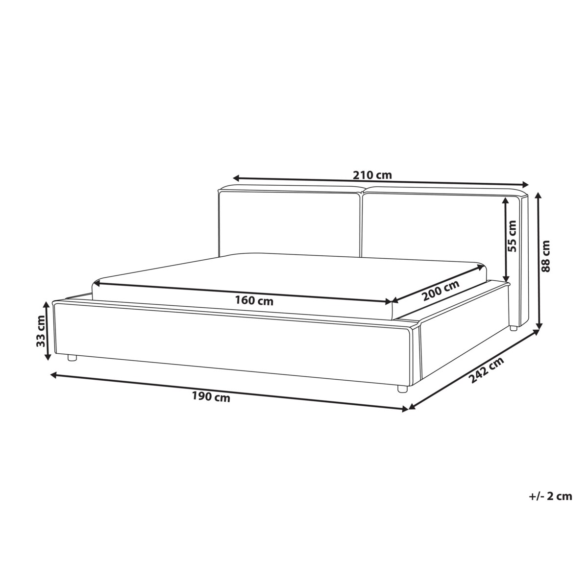 Łóżko boucle 160 x 200 cm brązowe LINARDS