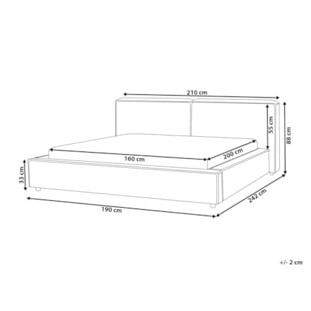 Łóżko boucle 160 x 200 cm brązowe LINARDS