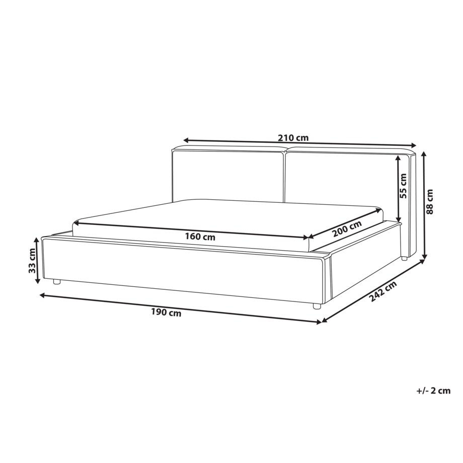 Łóżko boucle 160 x 200 cm brązowe LINARDS