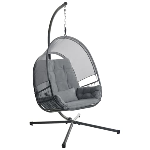 Fotel wiszący ze stojakiem ALVIANO Ciemnoszary