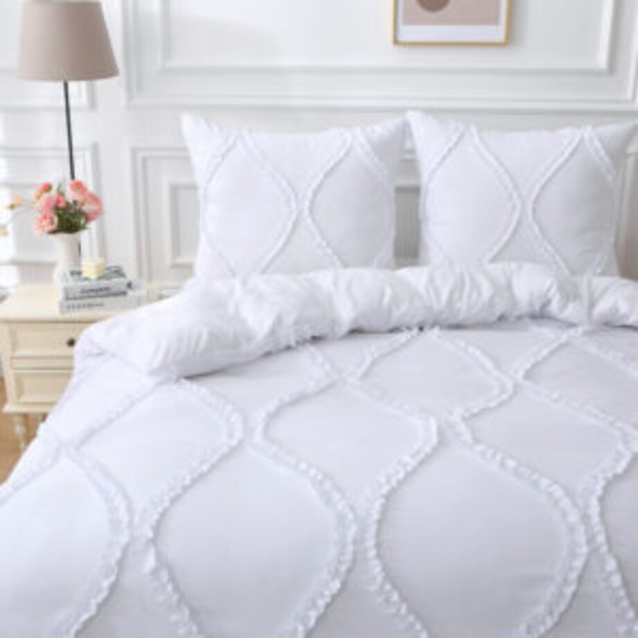 pościel "royal" 200x220 cm mikrofibra biała