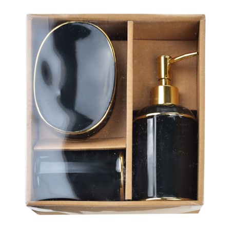 CIRI BLACK Komplet łazienkowy czarno-złoty 350ml