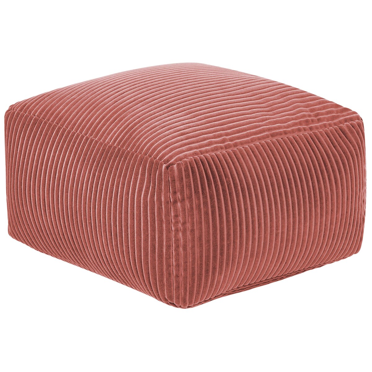 Puf sztruksowy 50 x 50 x 30 cm jasnoczerwony MUKKI