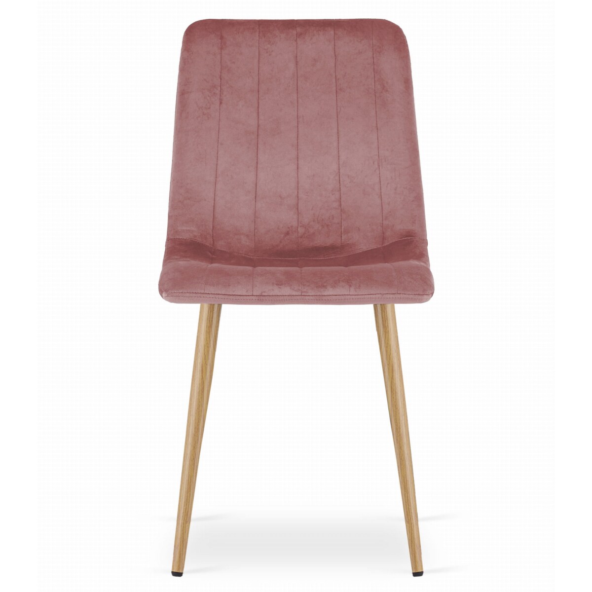 Krzesło Do Jadalni Kuchni Salonu Lava - Różowy Aksamit / Nogi Kolor Drewna