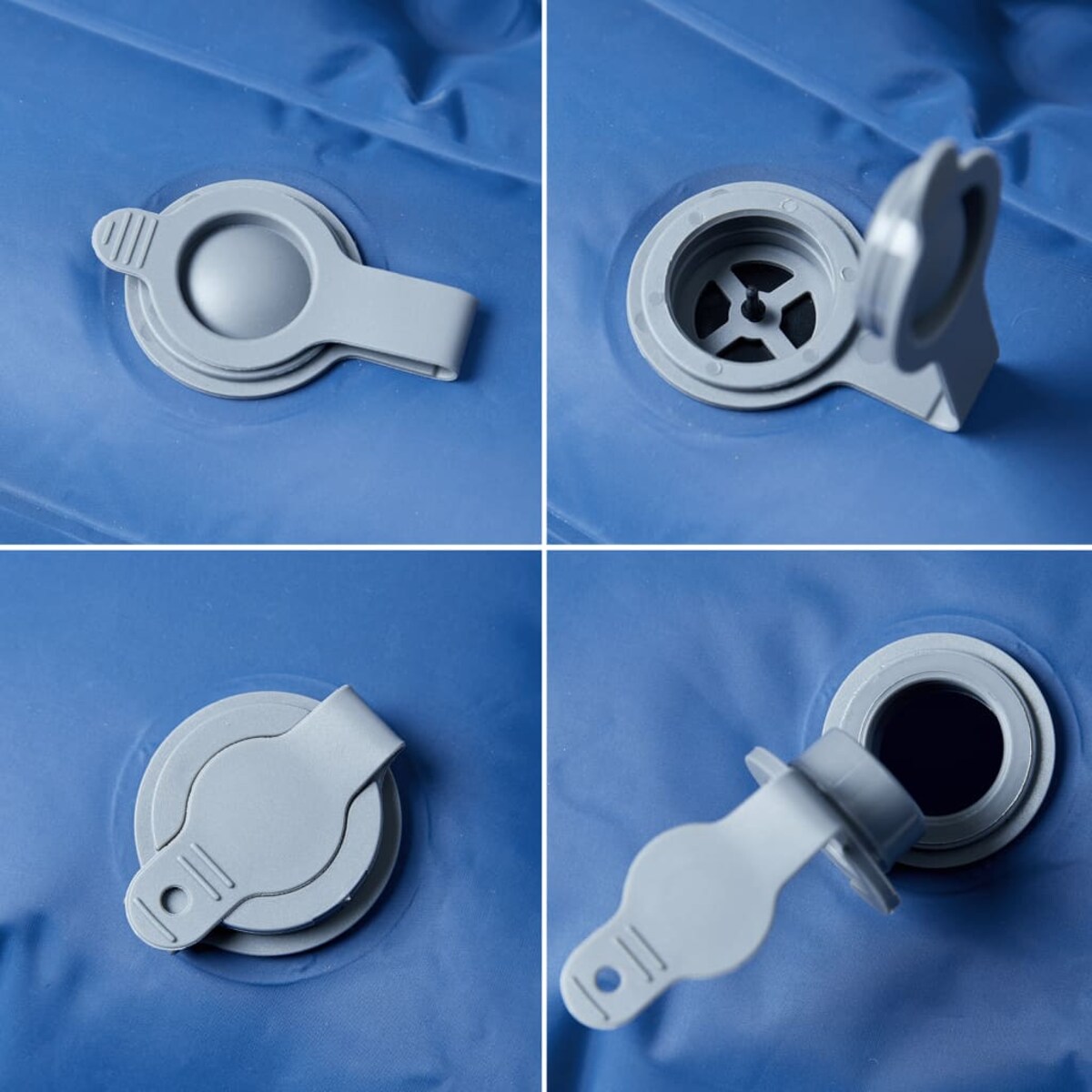 vidaXL Materac samopompujący z poduszkami, 2-osobowy, granatowy