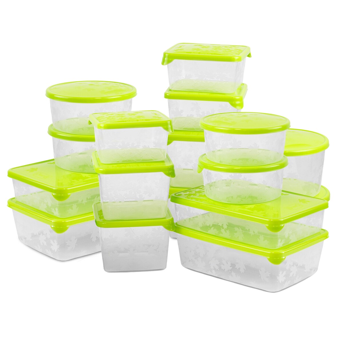 Zestaw Pojemników Plastikowych Do Żywności 17 Szt Pojemniki Zielony