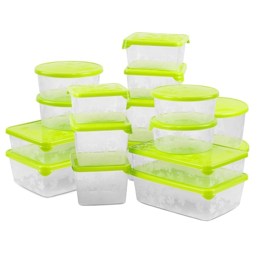 Zestaw Pojemników Plastikowych Do Żywności 17 Szt Pojemniki Zielony