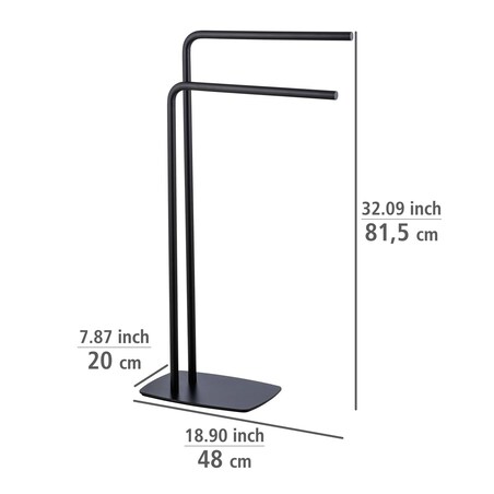 Wieszak na ręczniki z 2 szczebelkami, czarny, IRIA, WENKO