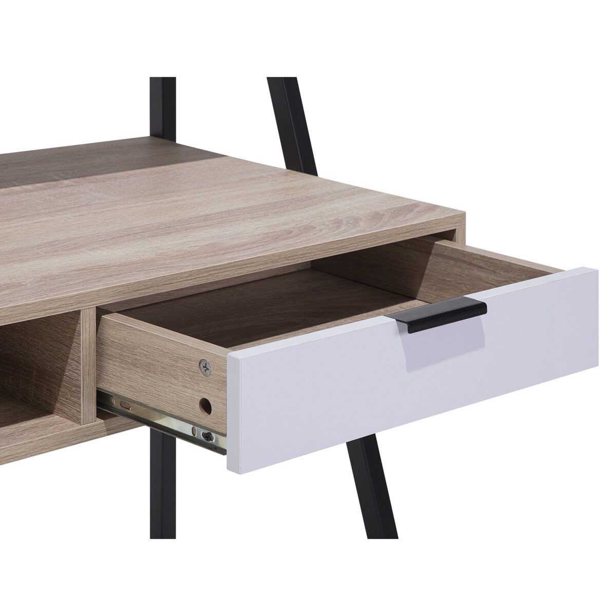 Biurko z szufladą i półką 100 x 50 cm jasne drewno CALVIN