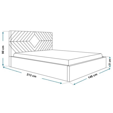 Łóżko tapicerowane 140x200 OLDO 2 z pojemnikiem, do sypialni- beżowe