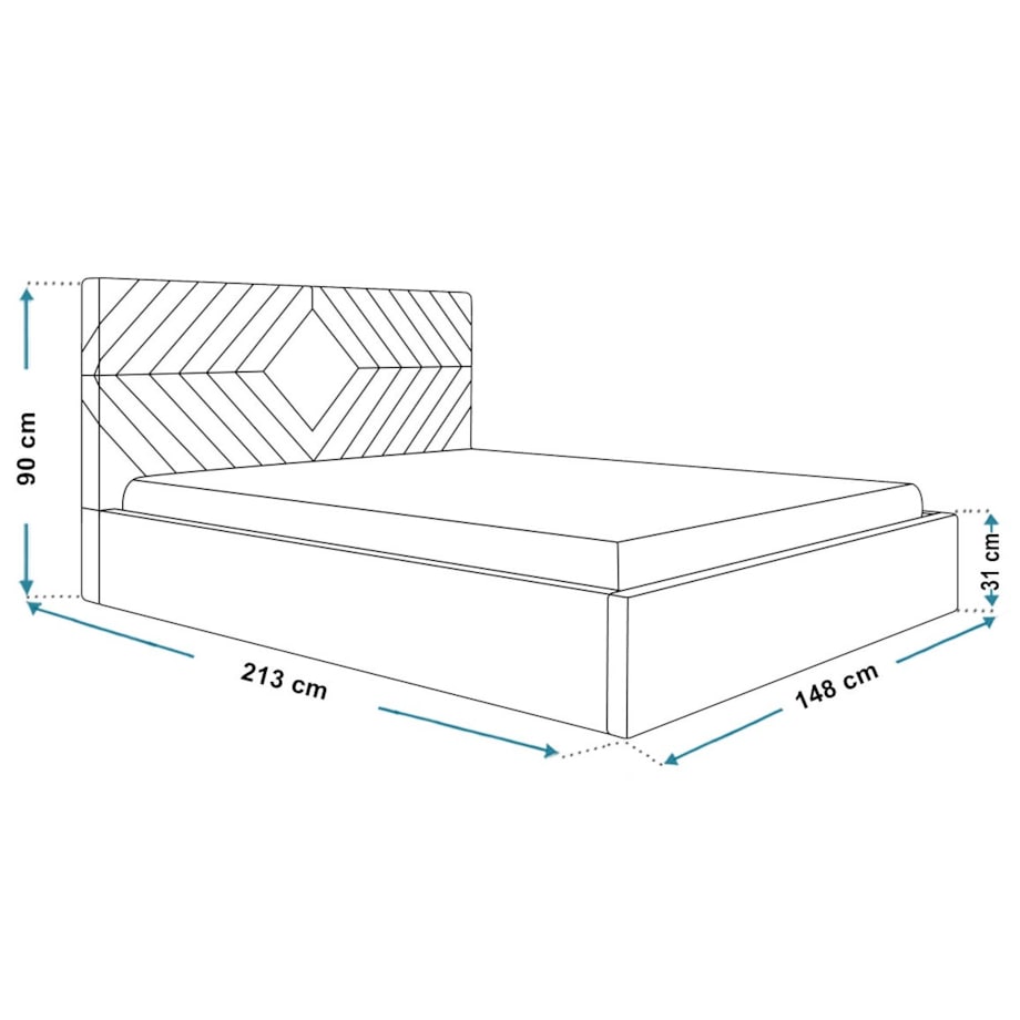 Łóżko tapicerowane 140x200 OLDO 2 z pojemnikiem, do sypialni- beżowe