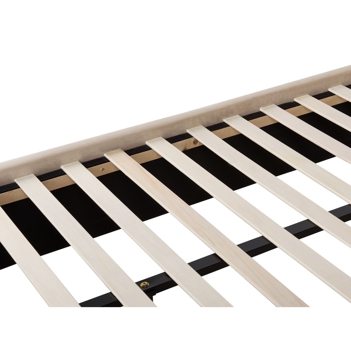 Łóżko welurowe z ławką 180 x 200 cm beżowe NOYERS