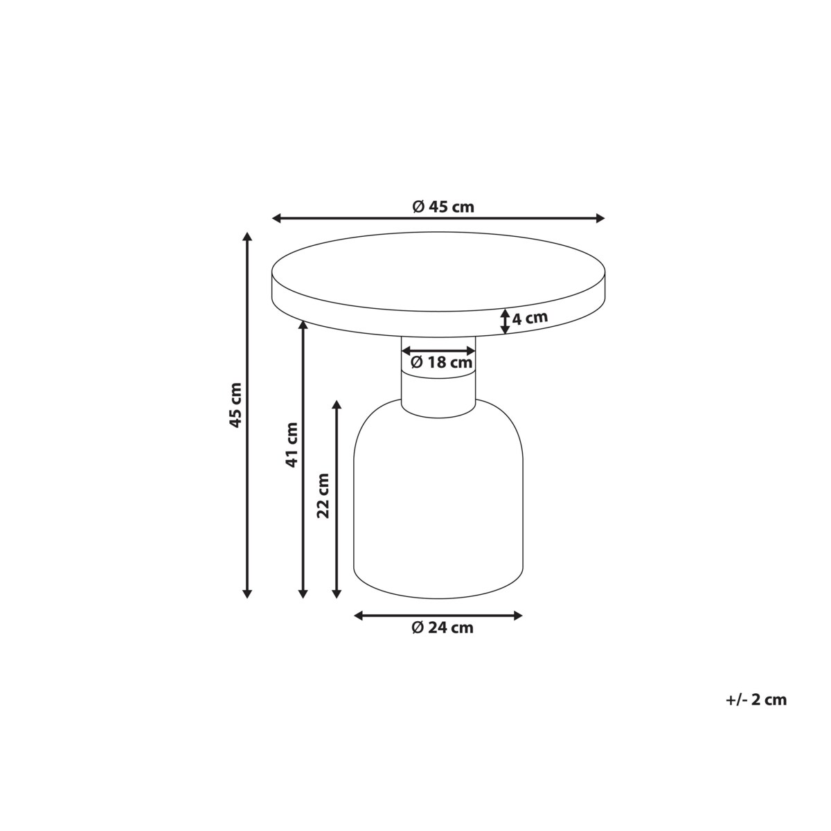 Stolik pomocniczy metalowy fioletowy LOMITA