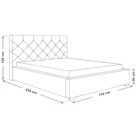 Łóżko jednoosobowe 90x200 BEN 11 - szare