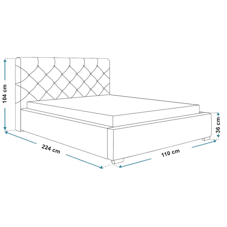 Łóżko jednoosobowe 90x200 BEN 11 - szare