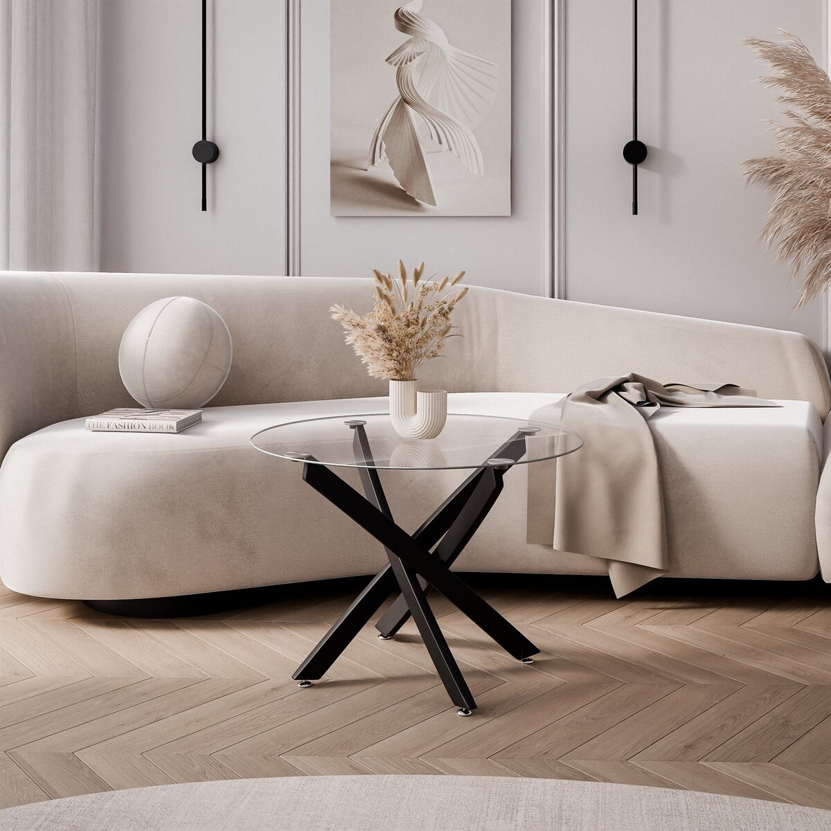 Stolik kawowy BEIRA ze szklanym blatem czarny