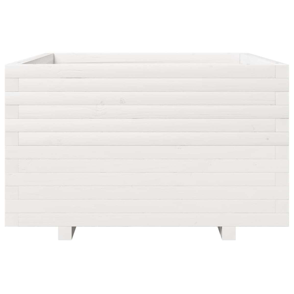 vidaXL Donica ogrodowa, biała, 80x80x49,5 cm, lite drewno sosnowe