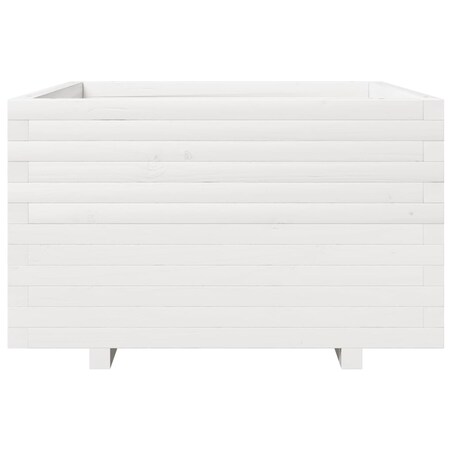 vidaXL Donica ogrodowa, biała, 80x80x49,5 cm, lite drewno sosnowe