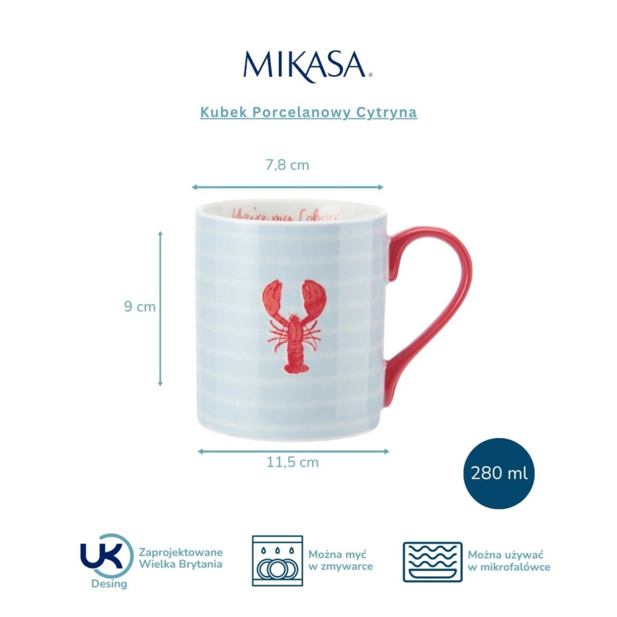 Kubek Porcelanowy Homar 280 ml