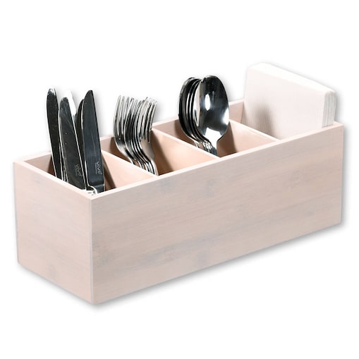 Pojemnik bambusowy na sztućce, serwetki, 4 przegródki, Kesper