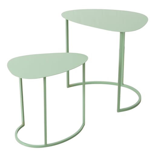 Zestaw dwóch stolików kawowych JERRY, łezka, metalowych