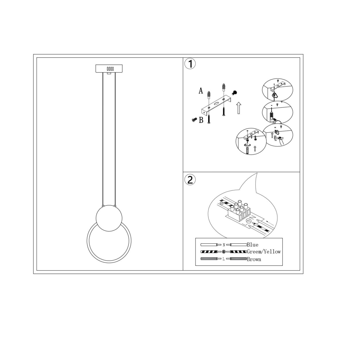 LAMPA WISZĄCA LUMINARIS BIAŁA