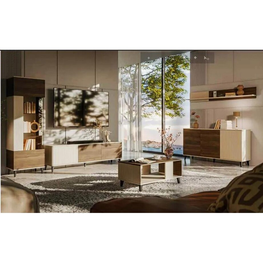 Szafka RTV RANDOM 2 150cm orzech/kaszmirowa