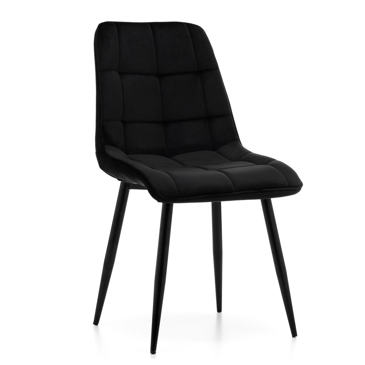 Krzesło tapicerowane welurowe CHIC velvet czarny do salonu jadalni