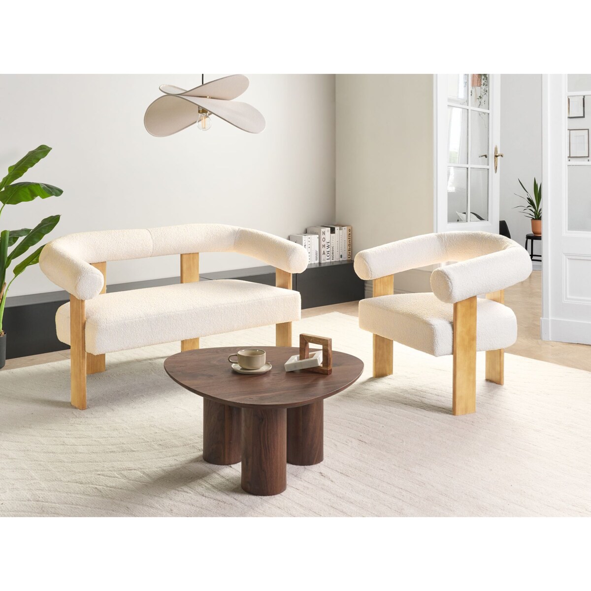 Komplet wypoczynkowy ILBRO Boucle Złamana biel/ jasny brąz