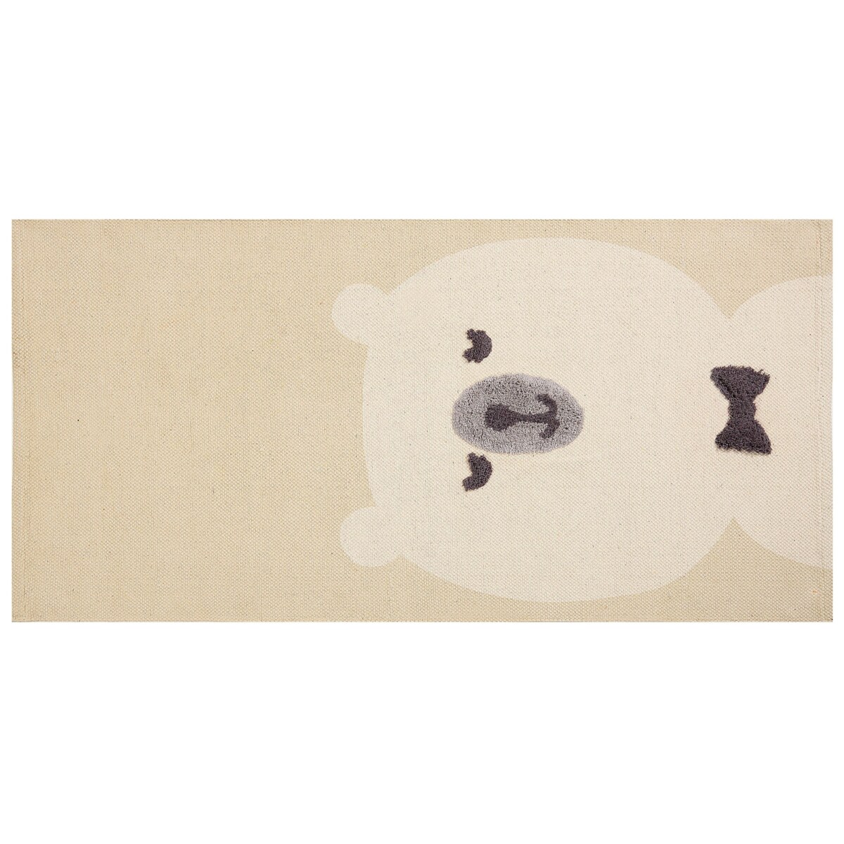 Dywan dziecięcy bawełniany motyw niedźwiedzia 80 x 150 cm beżowy SIMAU