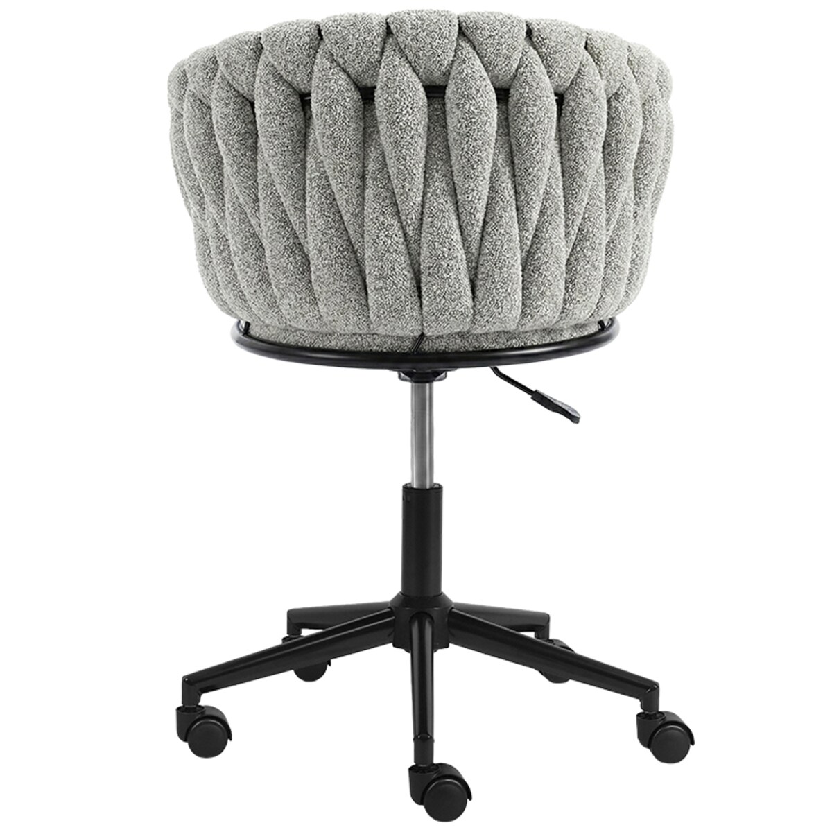 Fotel biurowy obrotowy krzesło biurowe wygodne do biurka regulowany szare tkanina