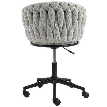 Fotel biurowy obrotowy krzesło biurowe wygodne do biurka regulowany szare tkanina