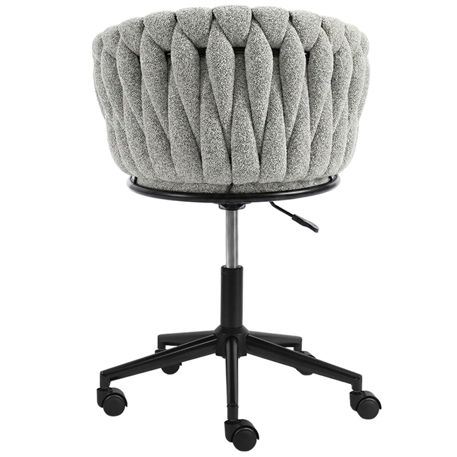 Fotel biurowy obrotowy krzesło biurowe wygodne do biurka regulowany szare tkanina