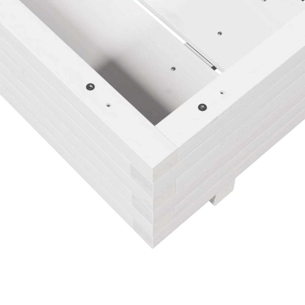 vidaXL Donica ogrodowa, biała, 70x70x26,5 cm, lite drewno sosnowe