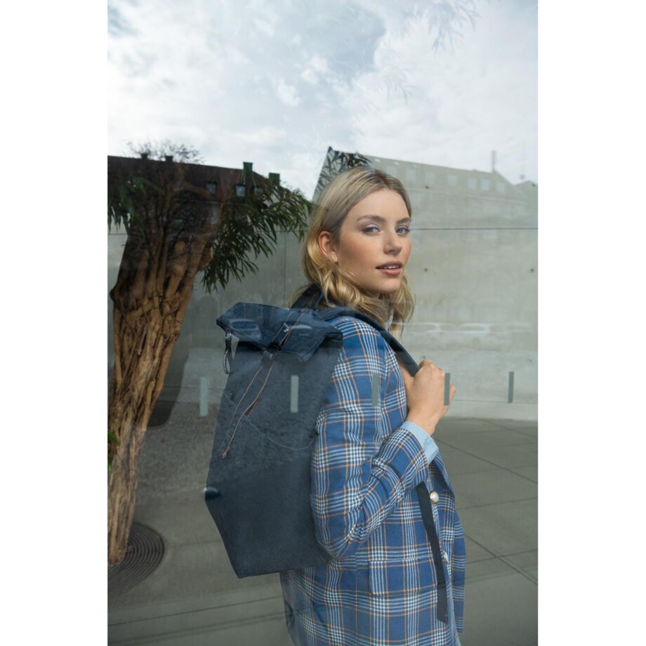 Plecak ROLLTOP BACKPACK, herringbone dark blue