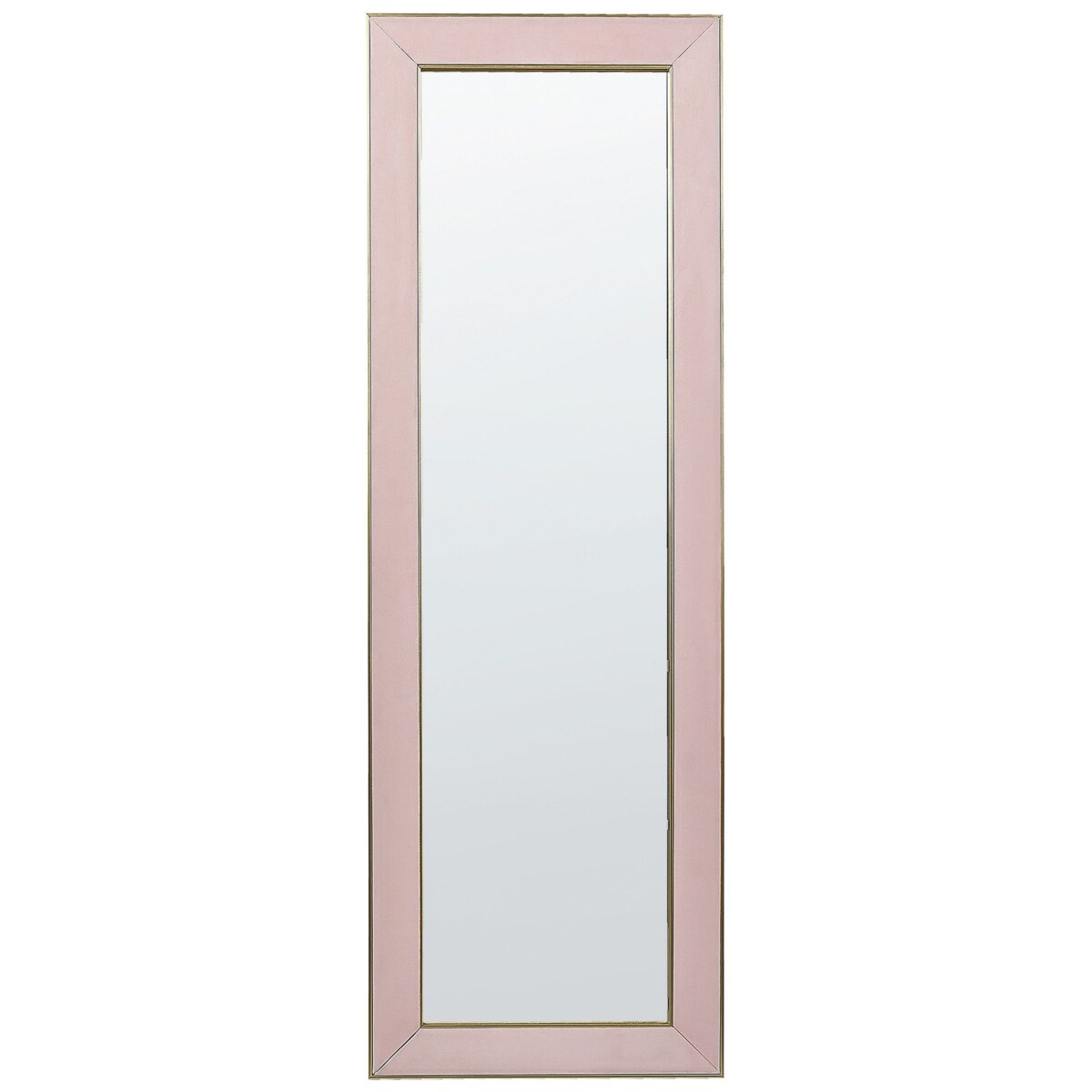 Lustro stojące welurowe 50 x 150 cm różowe LAUTREC