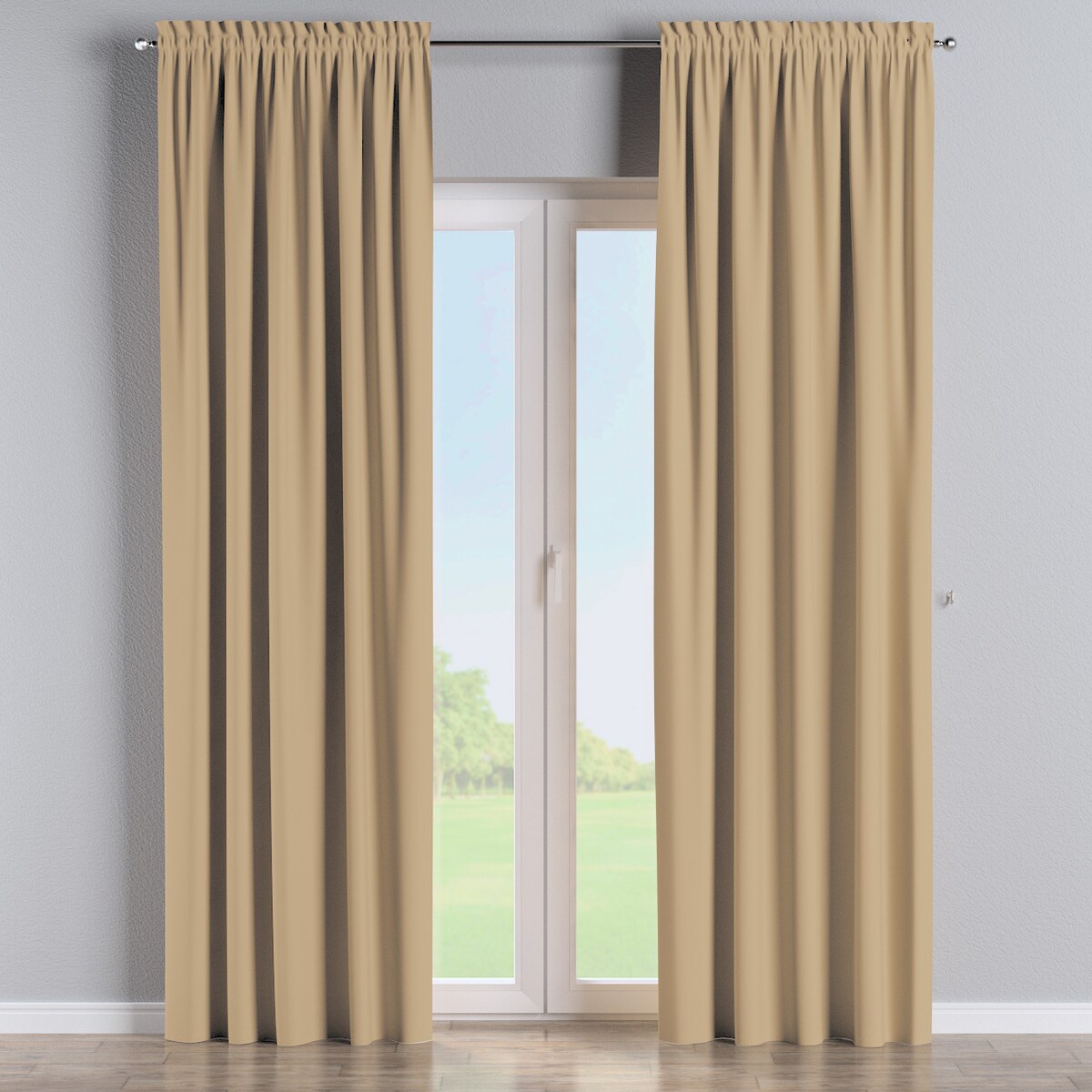 Zasłona na kanale z grzywką 1 szt. 130x245 złocisty beż