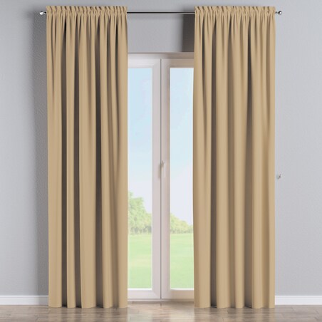 Zasłona na kanale z grzywką 1 szt. 130x245 złocisty beż