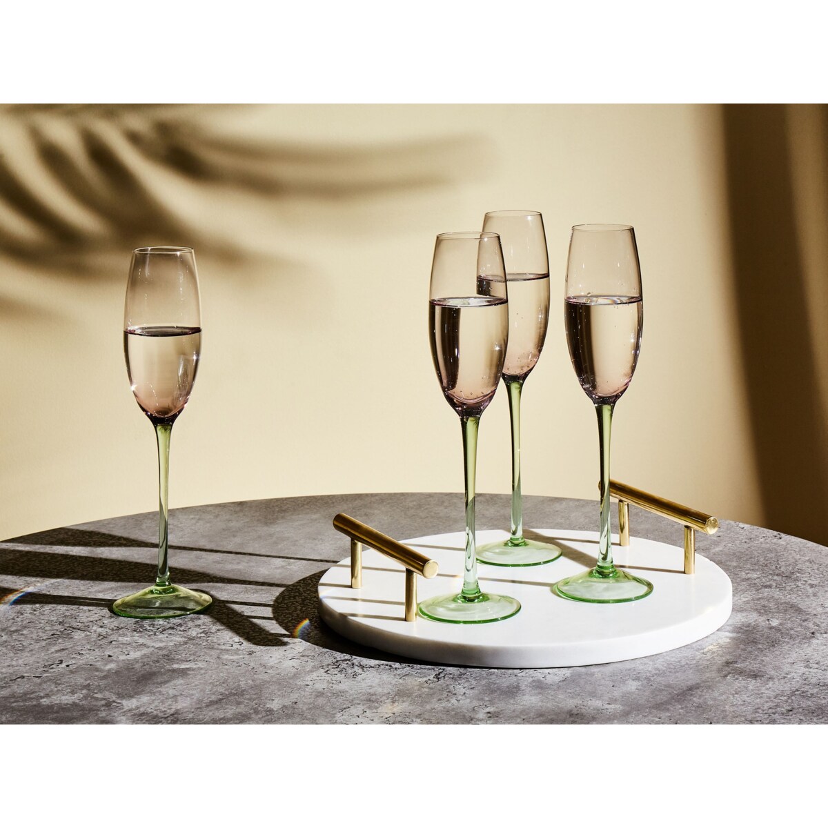 Zestaw 4 kieliszków do szampana flet DIOPSIDE 200 ml Różowy