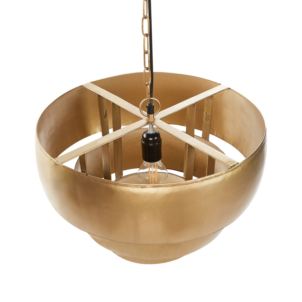 Lampa wisząca metalowa złota MBANGO