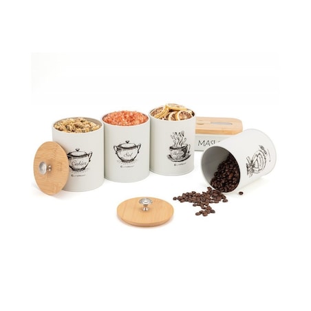 Elitehoff zestaw 4 pojemników kuchennych i maselniczka 49317