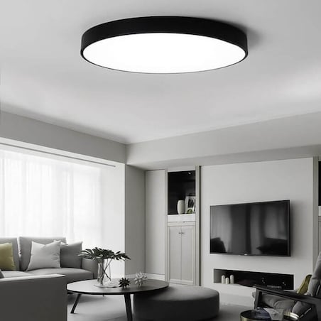 Plafoniera LAMPA sufitowa MODERN MD1001-30-HW Abigali metalowa OPRAWA plafon LED 20W 3000K okrągły czarny